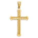 14K Large Diamond-cut Cross Pendant - Image 4