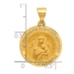 14K Polished and Satin Hollow Spanish Perpetuo Socorro Round Medal Pendant - Image 3