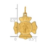 14k Polished and Satin Solid Small St. Florian Fire Dept. Badge Medal Charm - Image 4