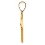 14k Polished and Satin Hollow Spanish San Miguel Medal Round Pendant - Image 2