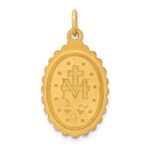 14k Polished and Satin Solid Miraculous Medal Scalloped Edge Oval Pendant - Image 4