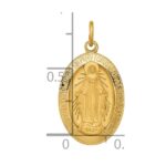 14k Polished and Satin Solid Miraculous Medal Oval Pendant - Image 4