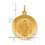 14k Polished and Satin Solid Small Miraculous Medal Round Pendant - Image 3