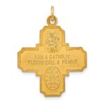14k Polished and Satin Solid Medium 4-Way Medal Pendant - Image 4