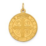 14k Polished and Satin Solid Round Reversible St. Benedict Medal Pendant - Image 4