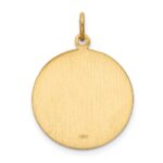 14k Polished and Satin Solid Small Round St. Christopher Medal Pendant - Image 3