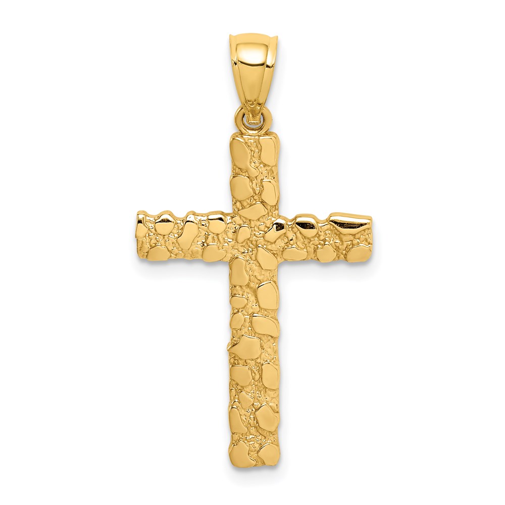 XR1833.jpg 14K Nugget Style Cross Pendant - Image 1