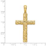 14K Large Nugget Style Cross Pendant - Image 4