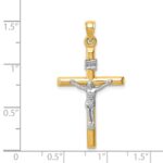 14k Two-tone Hollow Crucifix Pendant - Image 3