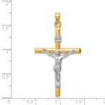 14k Two-tone Hollow Crucifix Pendant - Image 3