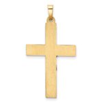 14k Two-tone Hollow Polished Textured Latin Crucifix Pendant - Image 3
