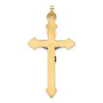 14k Two-tone Polished Hollow INRI Budded Crucifix Pendant - Image 4