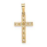 14k Polished Solid Cut-out Cross Pendant