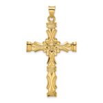14k Polished Solid Fancy Design Cross Pendant