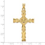 14k Polished Solid Fancy Design Cross Pendant - Image 3