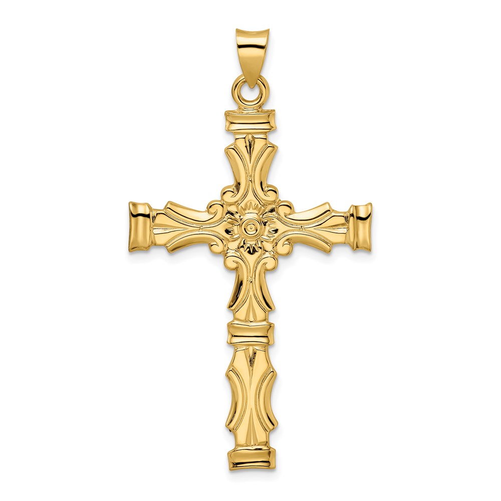 XR1894.jpg 14k Polished Solid Fancy Design Cross Pendant - Image 1