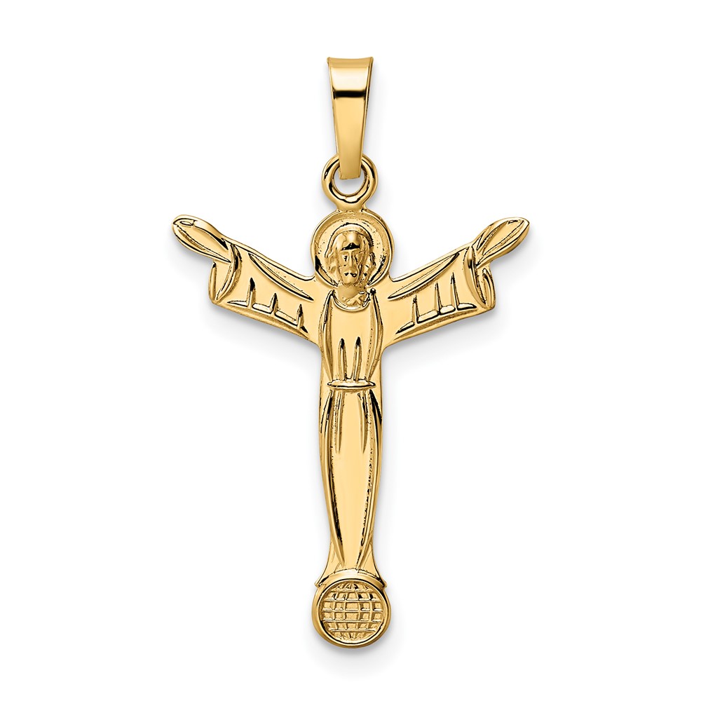 XR1901.jpg 14k Polished Solid Risen Christ Pendant - Image 1
