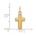 14k Polished Puffed Cross Pendant - Image 3