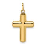 14k Polished Puffed Cross Pendant - Image 4
