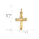 14k Polished Solid Heart Cross Pendant - Image 3
