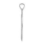 14k White Gold Polished and Satin Solid Saint Christopher Medal Oval Pendant - Image 2