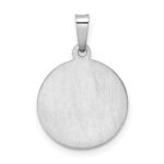 14k White Gold Polished and Satin Hollow St Michael Medal Round Pendant - Image 4