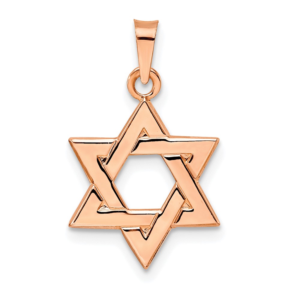 XR1957.jpg 14k Rose Gold Polished Solid Star of David Pendant - Image 1