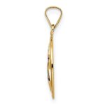 14k Polished Blue Enameled Solid Star of David in Circle Pendant - Image 2