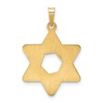 14k Polished and Textured Solid Star of David Pendant - Image 4