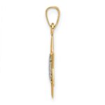 14k Two-tone Polished Solid Star of David and Torah Pendant - Image 2