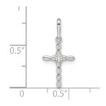 14k White Gold CZ Cross Pendant - Image 3