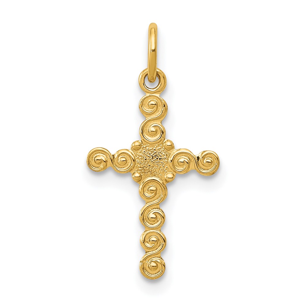 XR201.jpg 14k Small Polished Cross Charm - Image 1