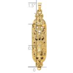 14k Polished and Textured Solid Mezuzah Pendant - Image 3