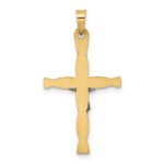 14k Two-tone Polished Hollow INRI Crucifix Twisted Cross Pendant - Image 4