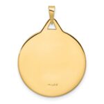 14k Polished Solid Mazel Symbol Round Disc Pendant - Image 3
