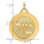 14k Polished Solid Mazel Symbol Round Disc Pendant - Image 4