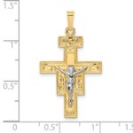 14k Two-tone Solid Crucifix Pendant - Image 3