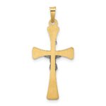 14k Two-tone Polished Hollow INRI Crucifix Cross Pendant - Image 4