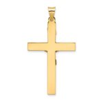 14k Two-tone Polished Solid INRI Crucifix Pendant - Image 4