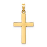 14k Two-tone Polished Solid INRI Crucifix Pendant - Image 4