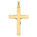 14k Two-tone Polished Solid INRI Crucifix Cross Pendant - Image 4