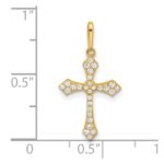 14k Polished CZ Passion Cross Pendant - Image 4