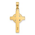 14k Two-Tone Hollow INRI Iona Crucifix Pendent - Image 3
