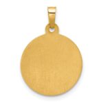 14K and White Rhodium Hollow Sacred Heart of Jesus Medal Round Pendant - Image 3