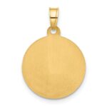 14k Polished and Satin Hollow Our Lady of Mt. Carmel Medal Round Pendant - Image 3