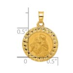 14K Polished and Satin Hollow St Anthony Medal Round Pendant - Image 4