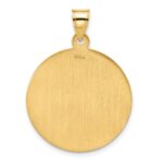 14k Polished and Satin Solid Large St. Christopher Medal Round Pendant - Image 3