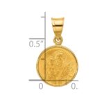 14k Polished and Satin Solid St Joseph Medal Round Pendant - Image 4