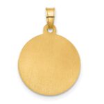 14K Polished and Satin Hollow St. Joseph Medal Round Pendant - Image 3
