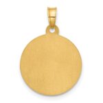 14K with White Rhodium Polished and Satin Hollow St. Joseph Medal Round Pendant - Image 3